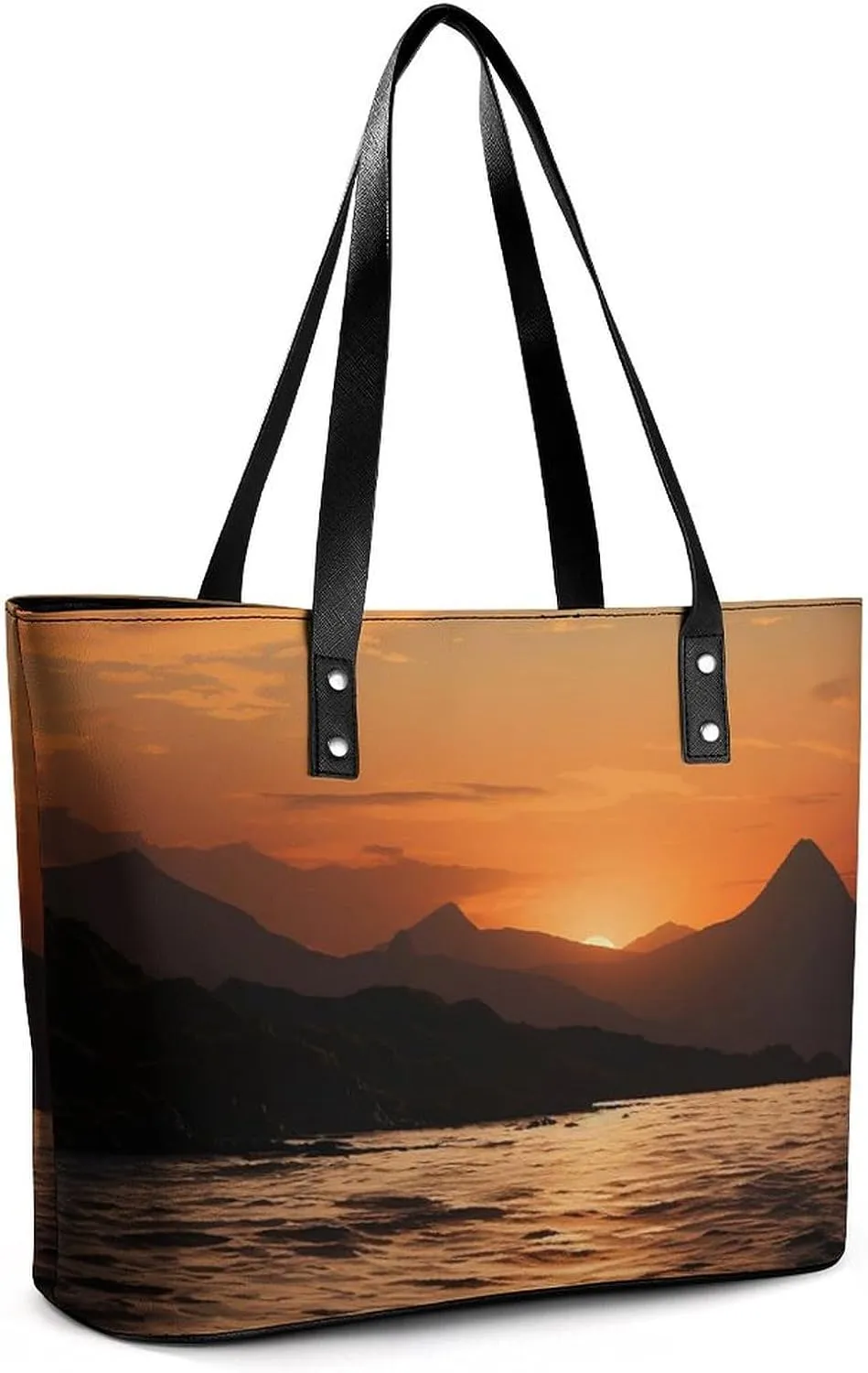 Mountain And Water At Sunset Bag Purse Handbag for Women Top Handle Satchel Shoulder with Zipper Tote Bags Large