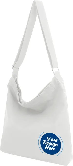Muka Customize Canvas Hobo Bag, Shoulder Bag with Logo, Retro Handbag Crossbody Bag