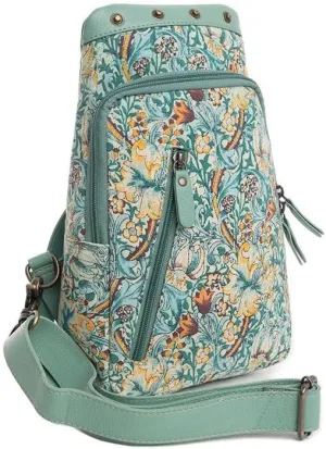 Myra Bag Sling Bag for Women - Western Upcycled Leather Crossbody Handbag Teal, S-9630