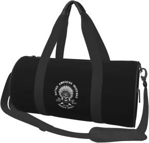 Native American Skull Convertible Garment Bag with Shoulder Strap, Carry on Garment Duffel Bag for Men Women - Rolling Foldable for Travel Luggage Bags (Black)