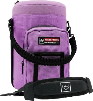 NATURE PIONEOR Insulated Water Bottle Holder with Shoulder Strap for Half/One Gallon 64oz/128OZ Sports Water Jugs Bottles, Carrier/Pouch Sleeve for Outdoor Camping, Hiking,Gym