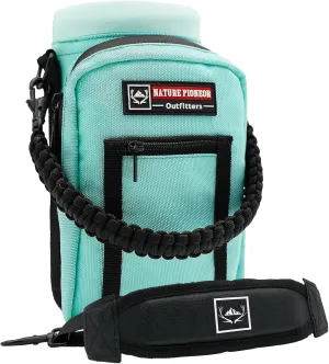 NATURE PIONEOR Water Bottle Holder with Strap 25 32 40 64 oz Insulated Water Bottle Carrier Sling Sleeve for Hiking,Outdoor Camping,Gym