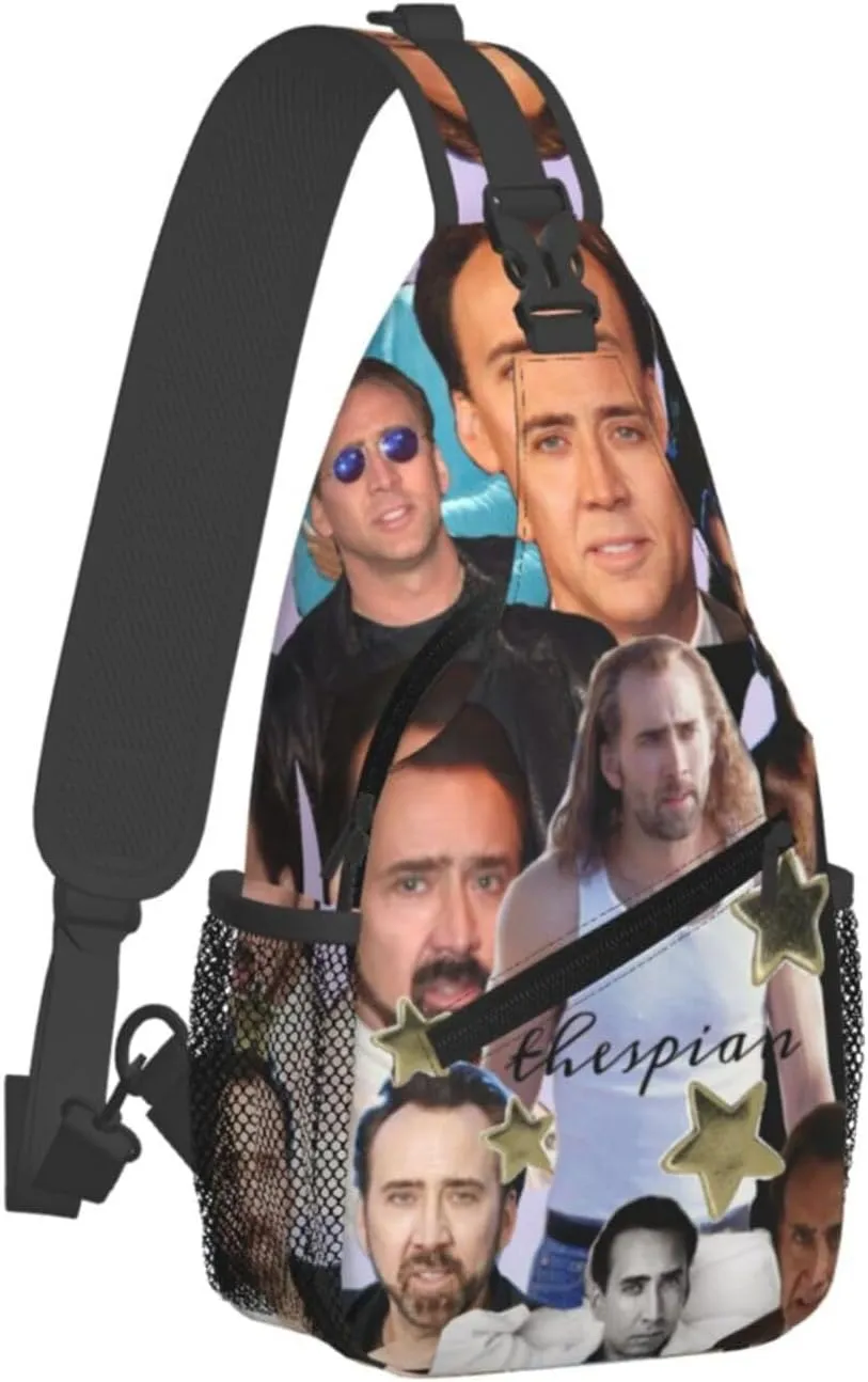 Nic-olas Cage Crossbody Bag Sling Shoulder Backpack, for Outdoor Travel,Sports,Camping,Hiking,Shoulder Bags