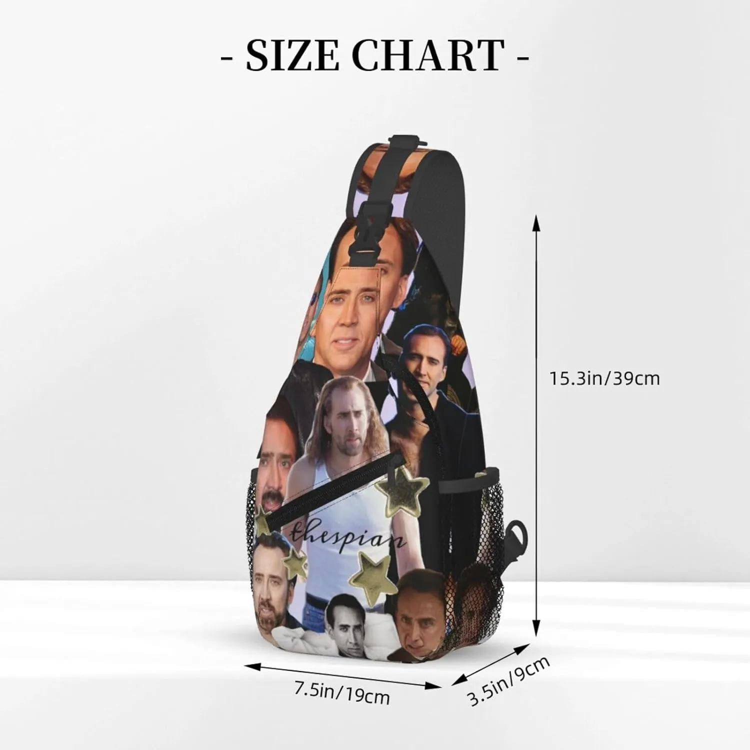 Nic-olas Cage Crossbody Bag Sling Shoulder Backpack, for Outdoor Travel,Sports,Camping,Hiking,Shoulder Bags