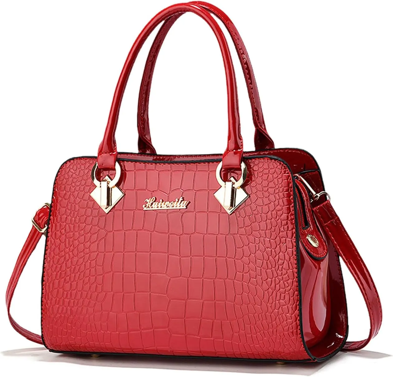 NICOLE & DORIS Ladies Medium Handbags Top Handle Bag Patent Leather Shoulder BagWaterproof Tote Bag