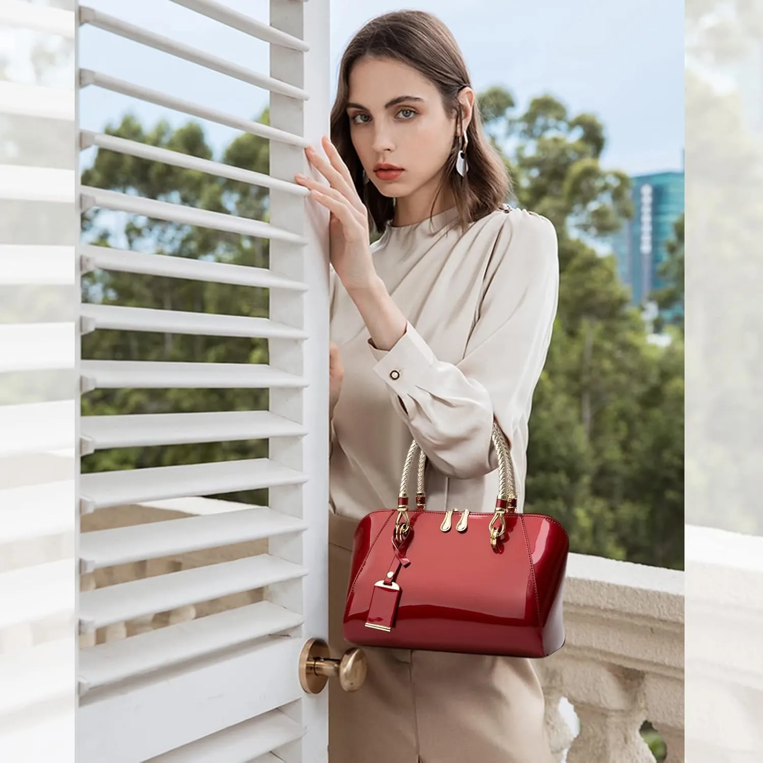 NICOLE & DORIS Women's Handbag Purses - Patent Leather Top-handle Bags & Elegant Clutches for Evening & Small Shoulder Bags