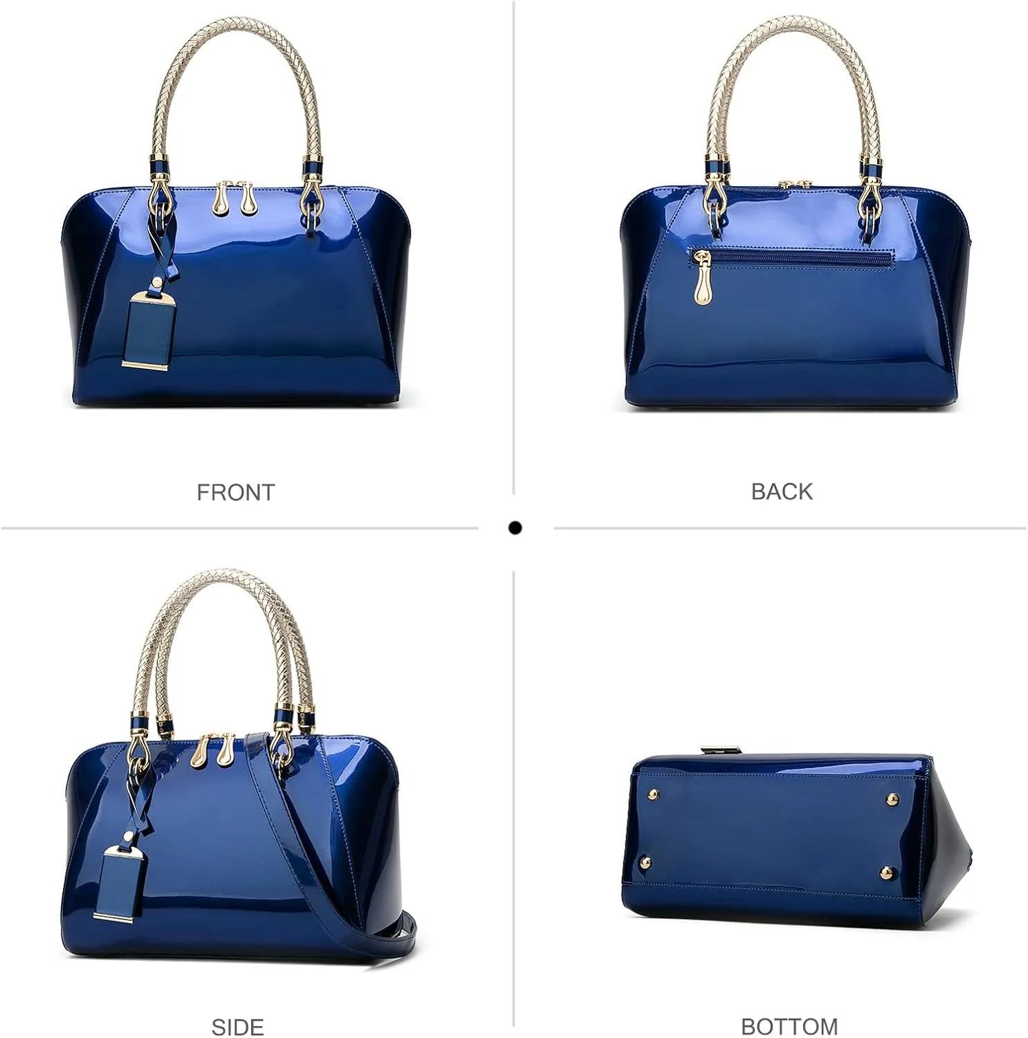 NICOLE & DORIS Women's Handbag Purses - Patent Leather Top-handle Bags & Elegant Clutches for Evening & Small Shoulder Bags