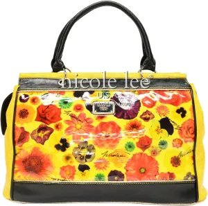 Nicole Lee Cate Metallic Garden Overnight Boston Bag, Black, One Size