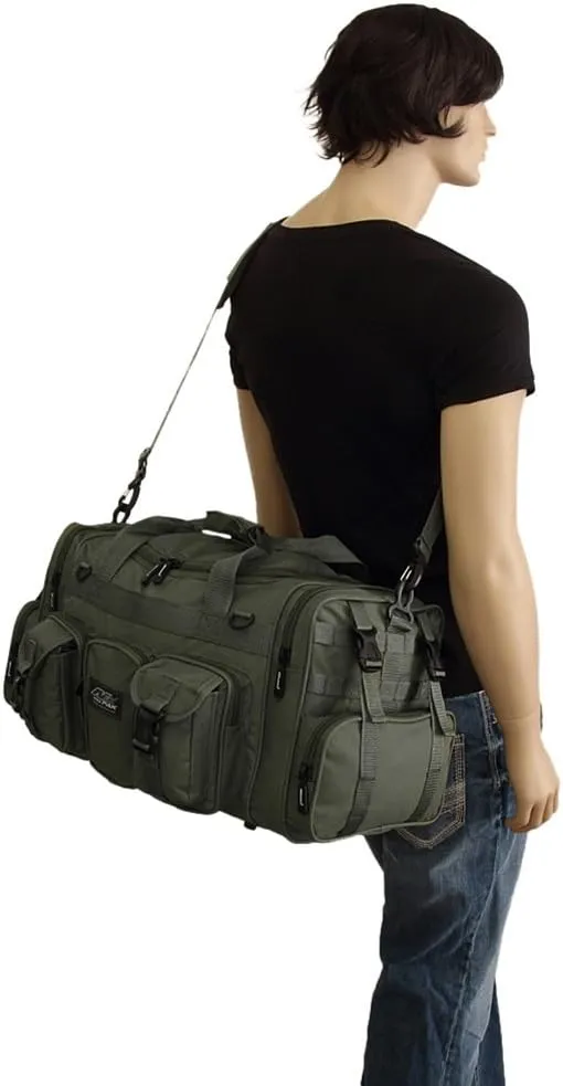 NPUSA Mens Large 22" Duffel Duffle Military OD Green Molle Tactical Gear Shoulder Strap Travel Bag