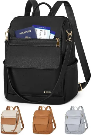NUBILY Backpack Purse for Women Leather Anti-Theft Mini Backpack Fashion Designer Handbag Convertible Travel Bag Ladies Shoulder Bags, Black