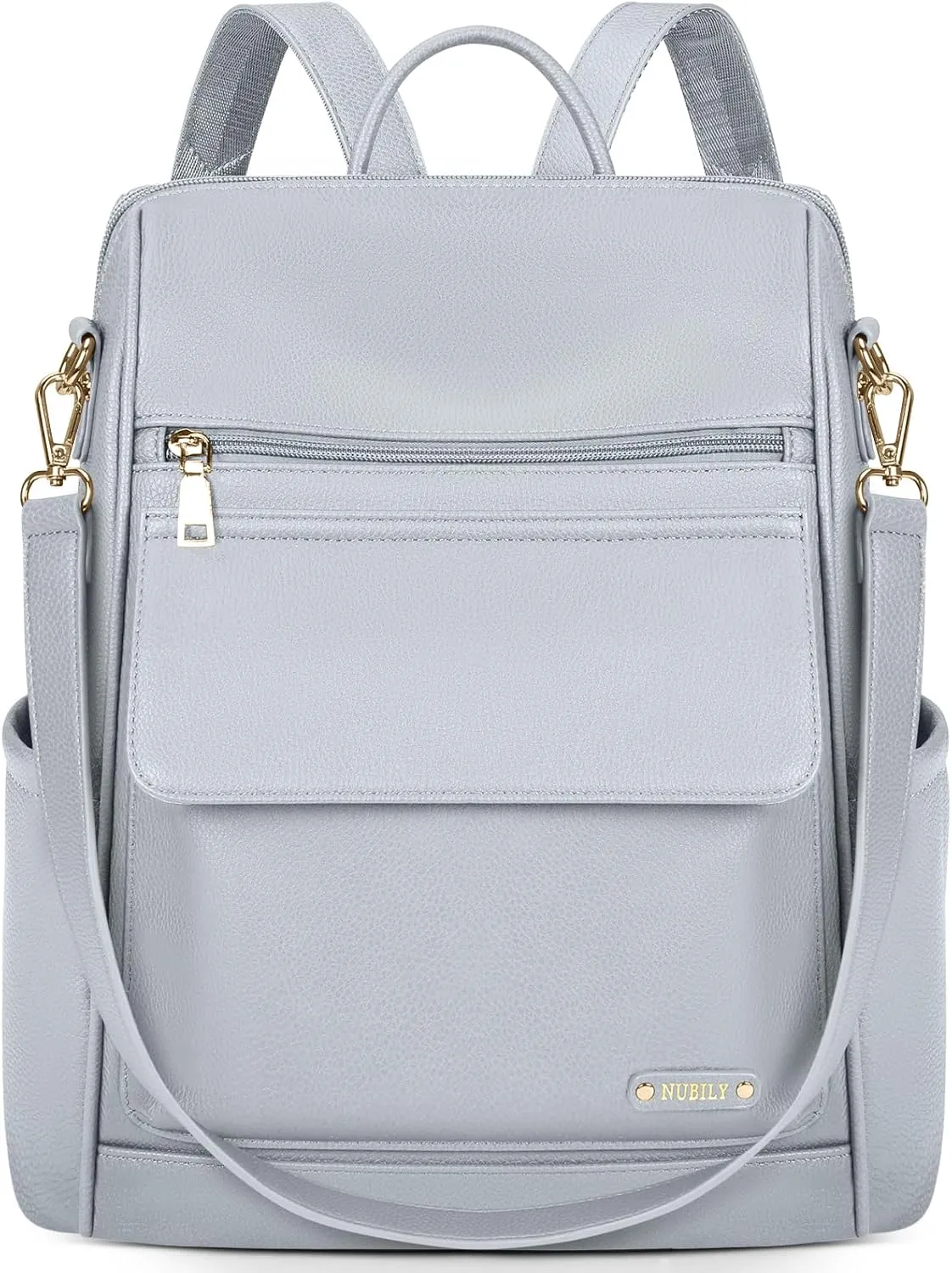 NUBILY Backpack Purse for Women Leather Anti-Theft Mini Backpack Fashion Designer Handbag Convertible Travel Bag Ladies Shoulder Bags, Gray