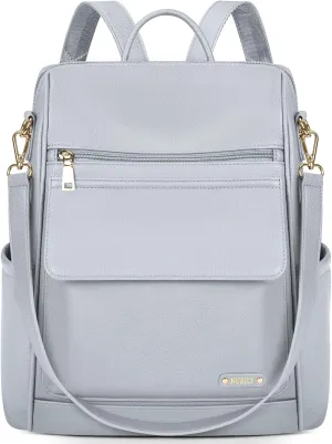 NUBILY Backpack Purse for Women Leather Anti-Theft Mini Backpack Fashion Designer Handbag Convertible Travel Bag Ladies Shoulder Bags, Gray