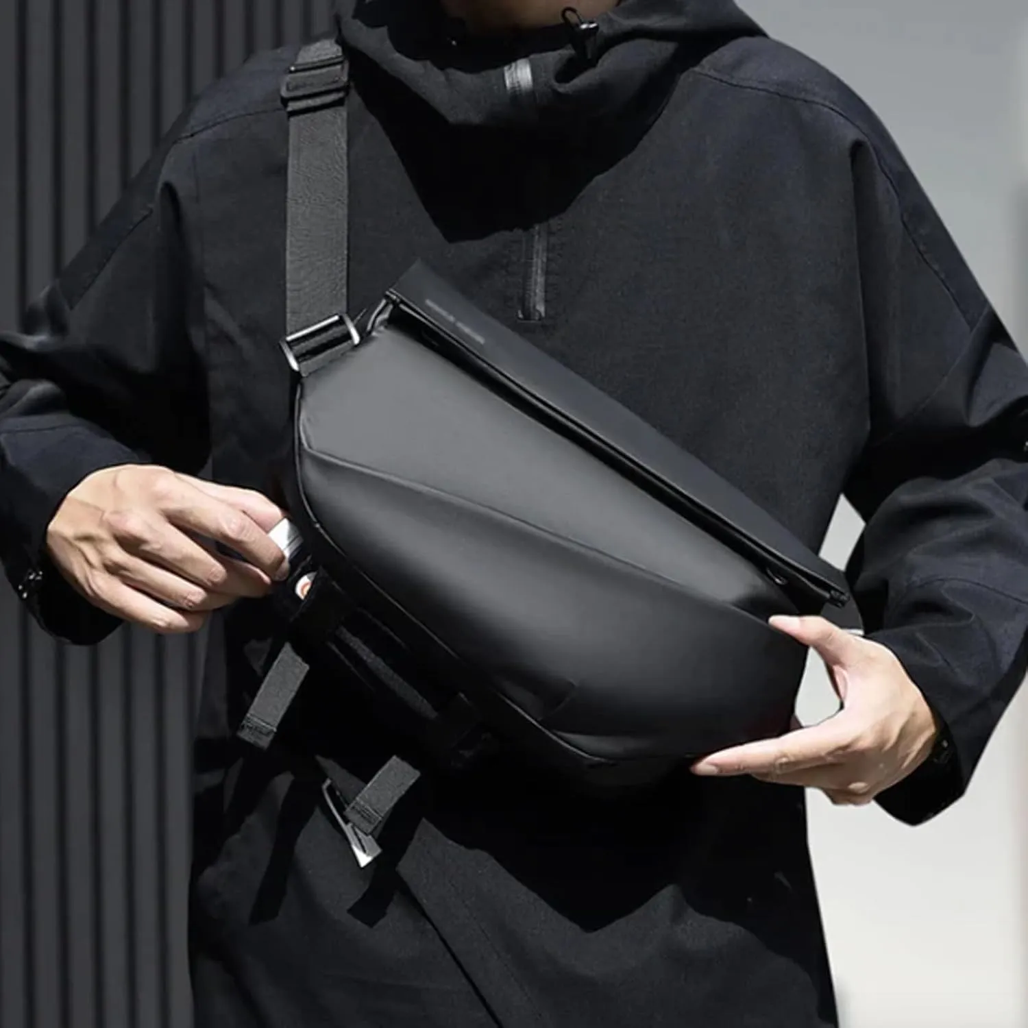 Obsidian Sling Bag, ria obsidian sling bag, crossbody bag men, Waterproof Sling Bag for Men, men crossbody bags (Black A)