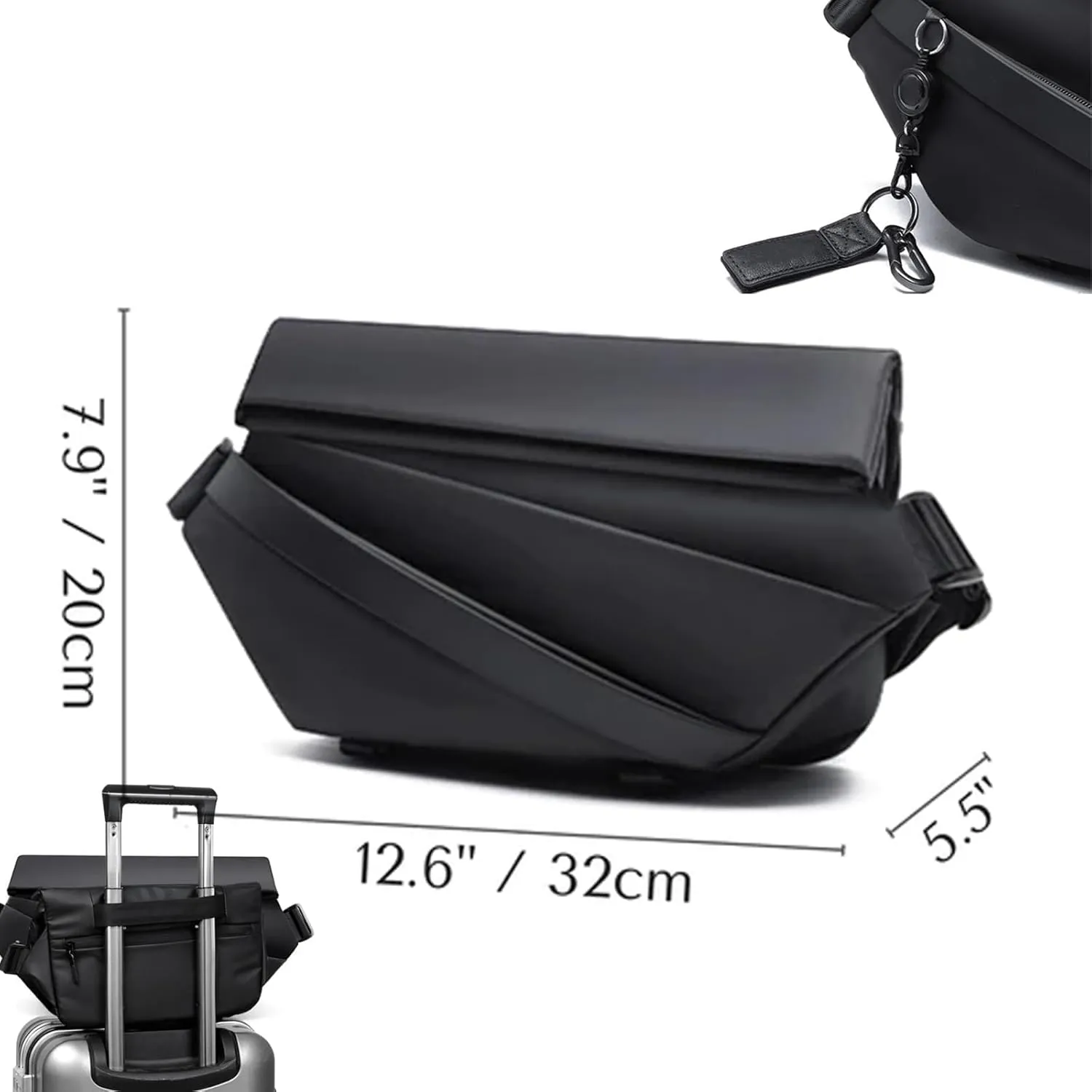Obsidian Sling Bag, ria obsidian sling bag, crossbody bag men, Waterproof Sling Bag for Men, men crossbody bags (Black A)