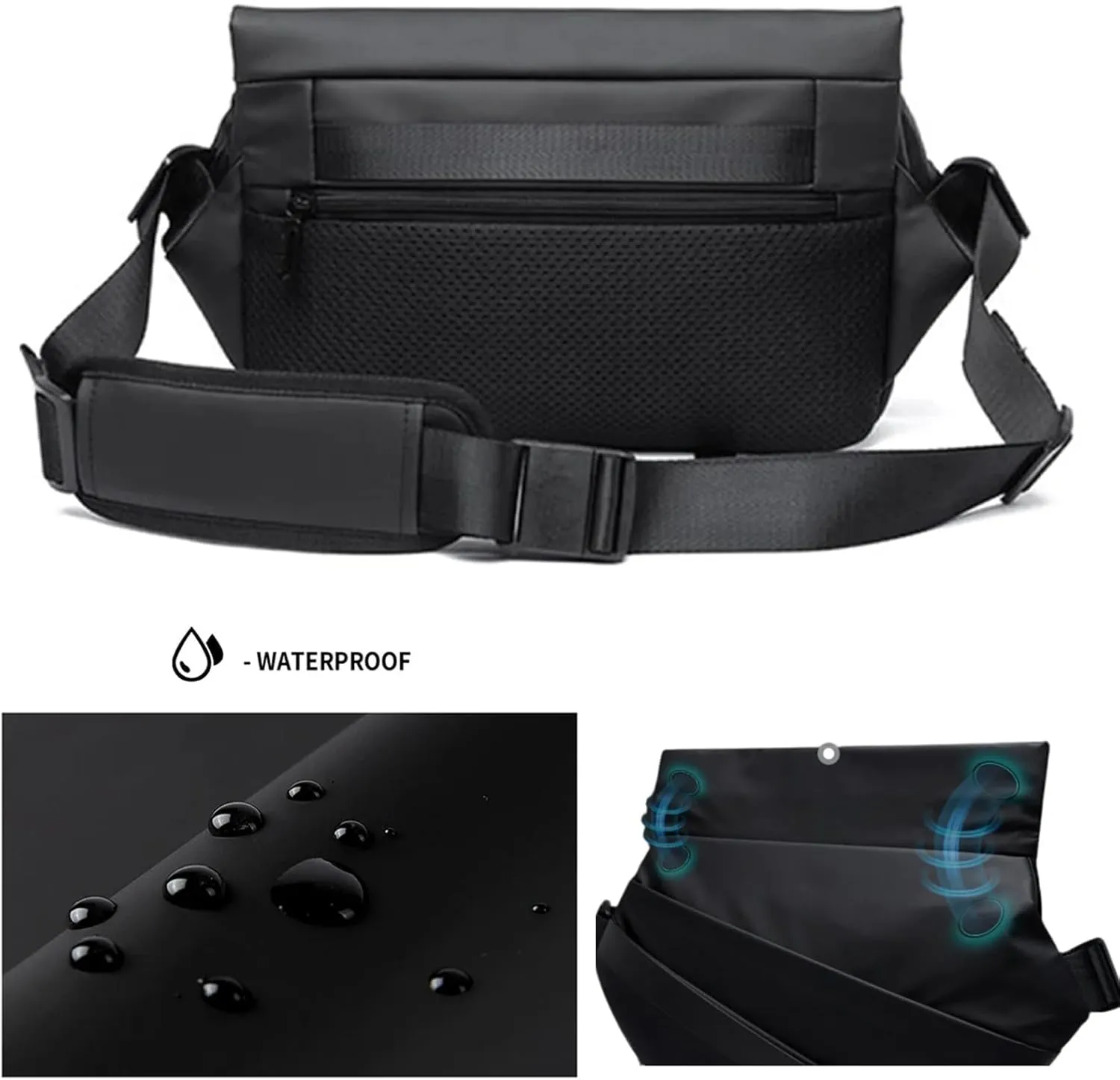 Obsidian Sling Bag, ria obsidian sling bag, crossbody bag men, Waterproof Sling Bag for Men, men crossbody bags (Black A)