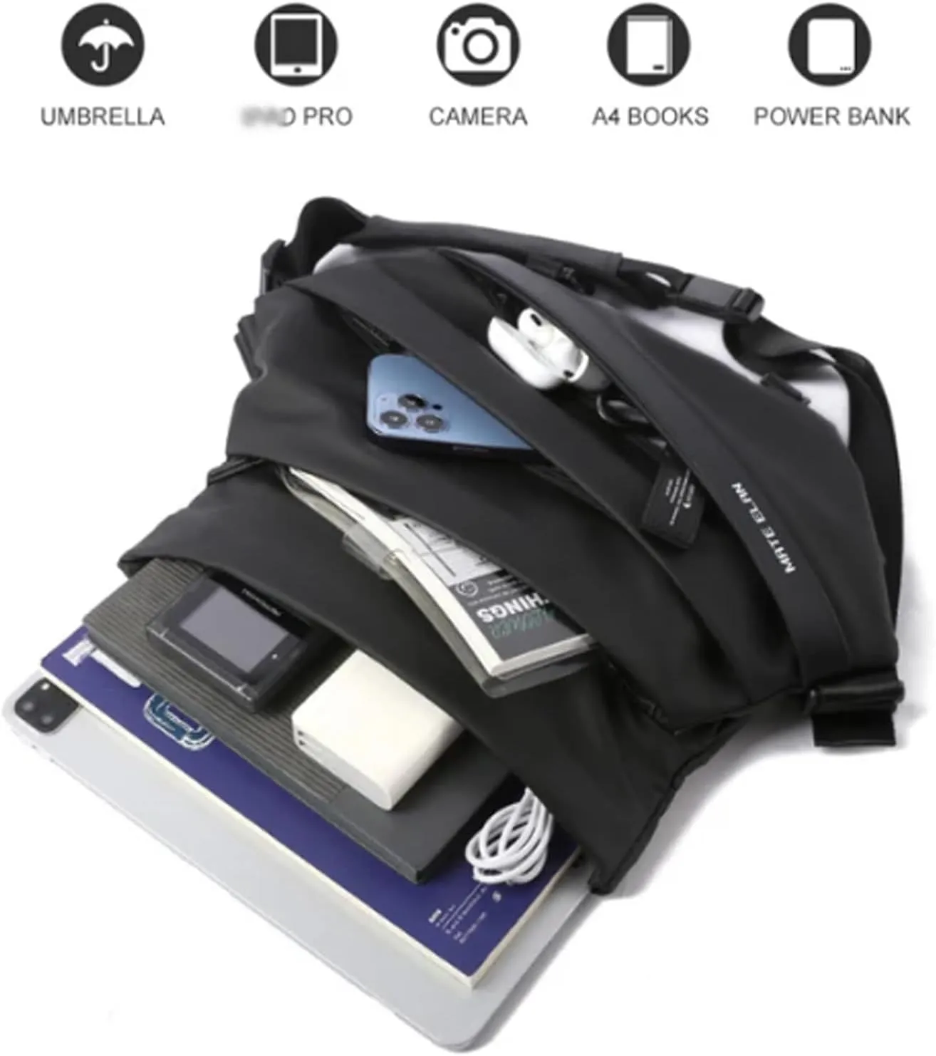 Obsidian Sling Bag, ria obsidian sling bag, crossbody bag men, Waterproof Sling Bag for Men, men crossbody bags (Black A)