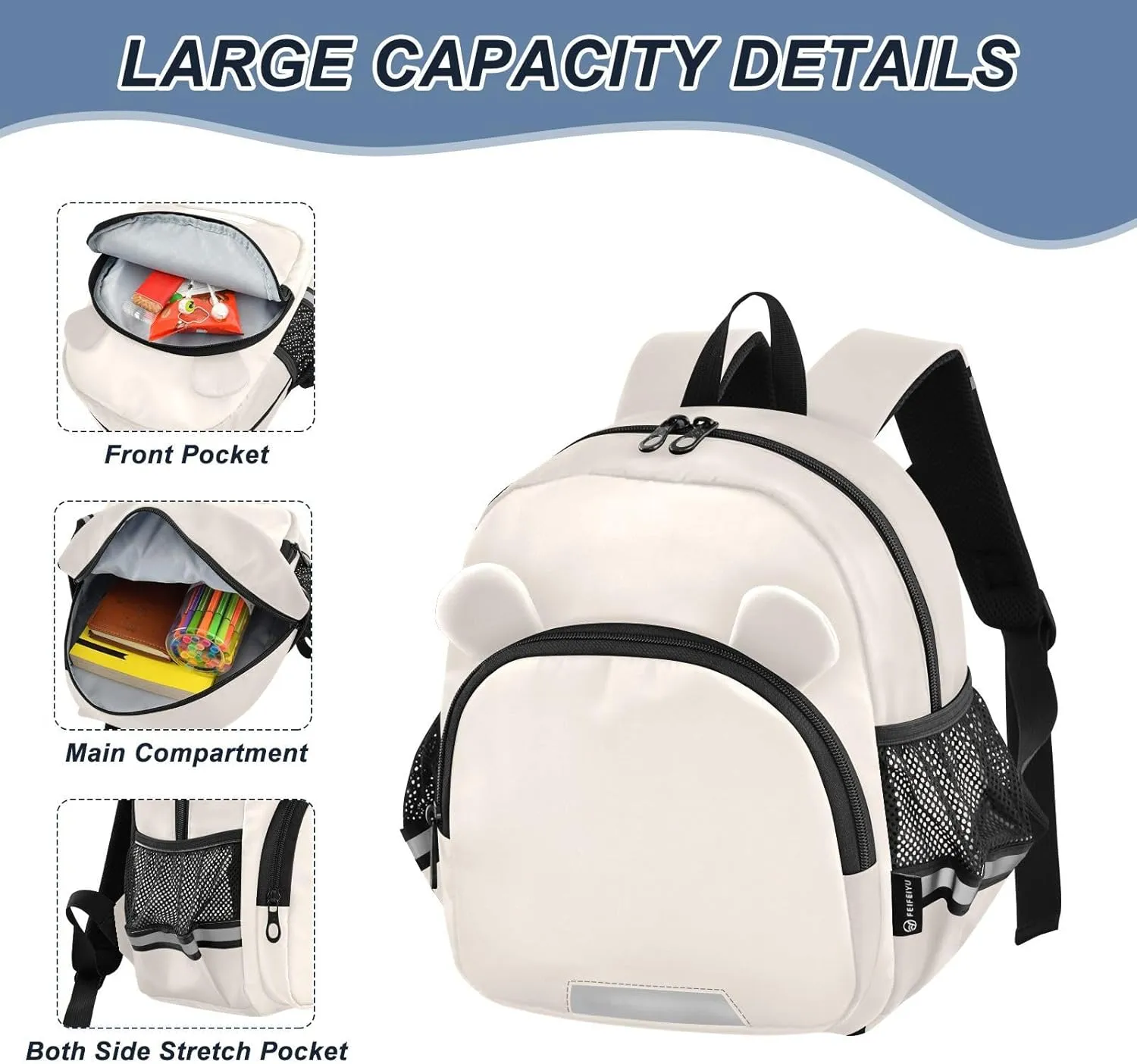 ODAWA Children's Leash Backpacks, Linen Toddler Backpack Boy 3-6 Years