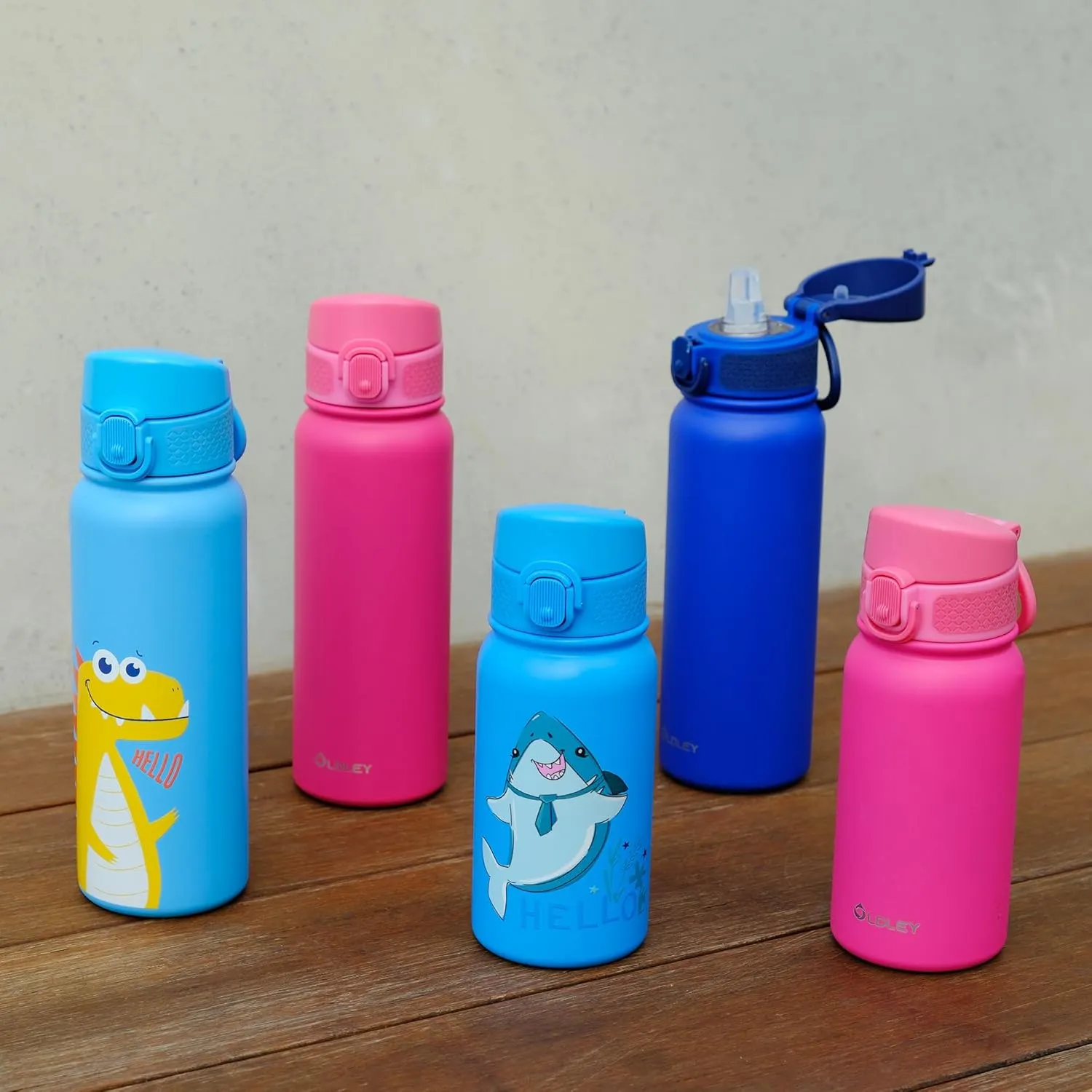 OLDLEY 12oz Kids Water Bottle, Stainless Steel Insulated Water Bottle For Kids, With Straws Leak-proof, Kids Water Bottles For School Boys Girls, Black