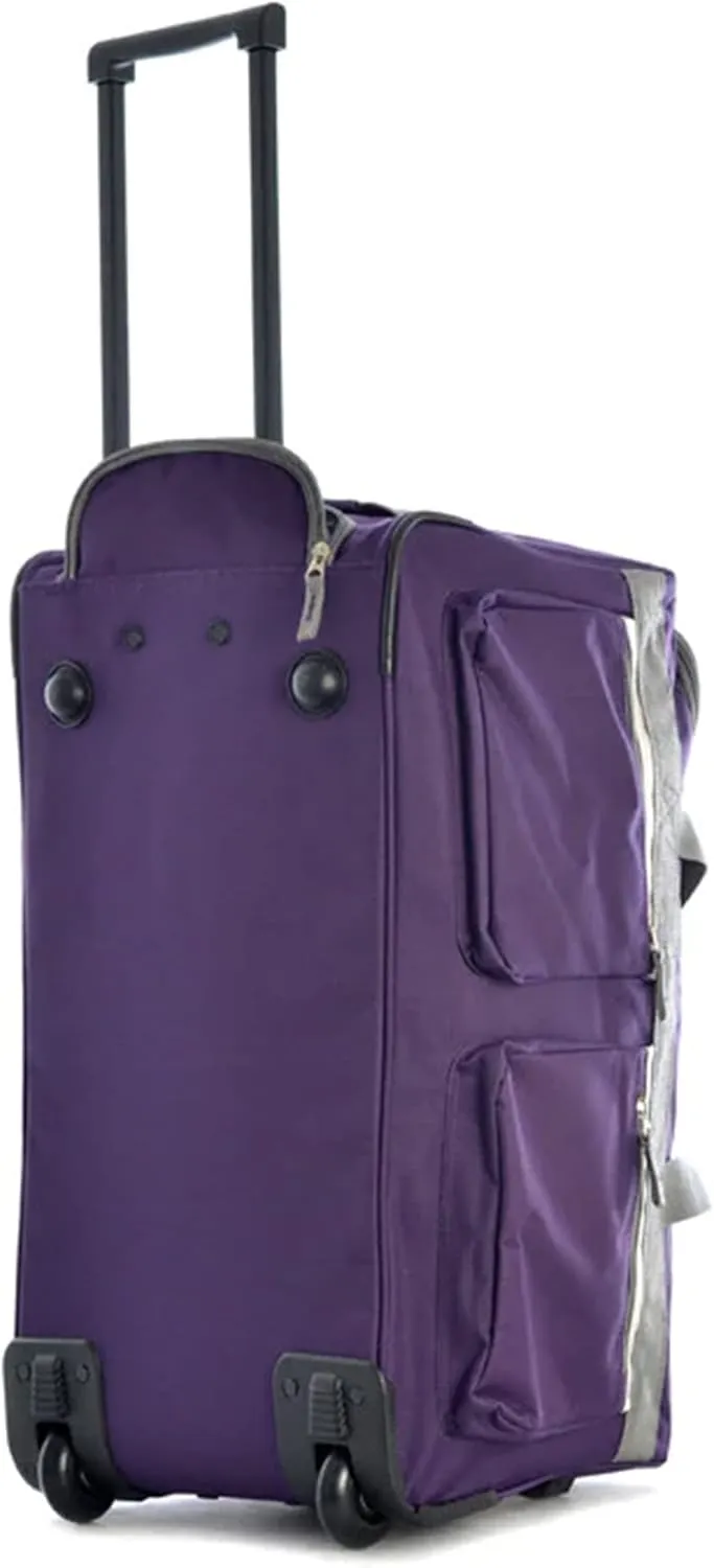 Olympia U.S.A. 29 inch Jumbo Size 8 Pockets Wheeled Rolling Duffel Bag Water Resistant Luggage Lightweight Travel Suitcase with Retractable Handle