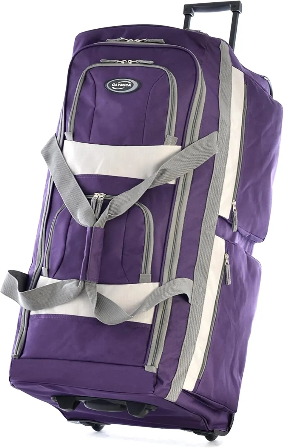 Olympia U.S.A. 29 inch Jumbo Size 8 Pockets Wheeled Rolling Duffel Bag Water Resistant Luggage Lightweight Travel Suitcase with Retractable Handle