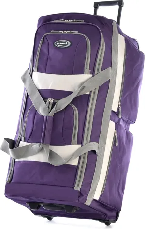 Olympia U.S.A. 29 inch Jumbo Size 8 Pockets Wheeled Rolling Duffel Bag Water Resistant Luggage Lightweight Travel Suitcase with Retractable Handle