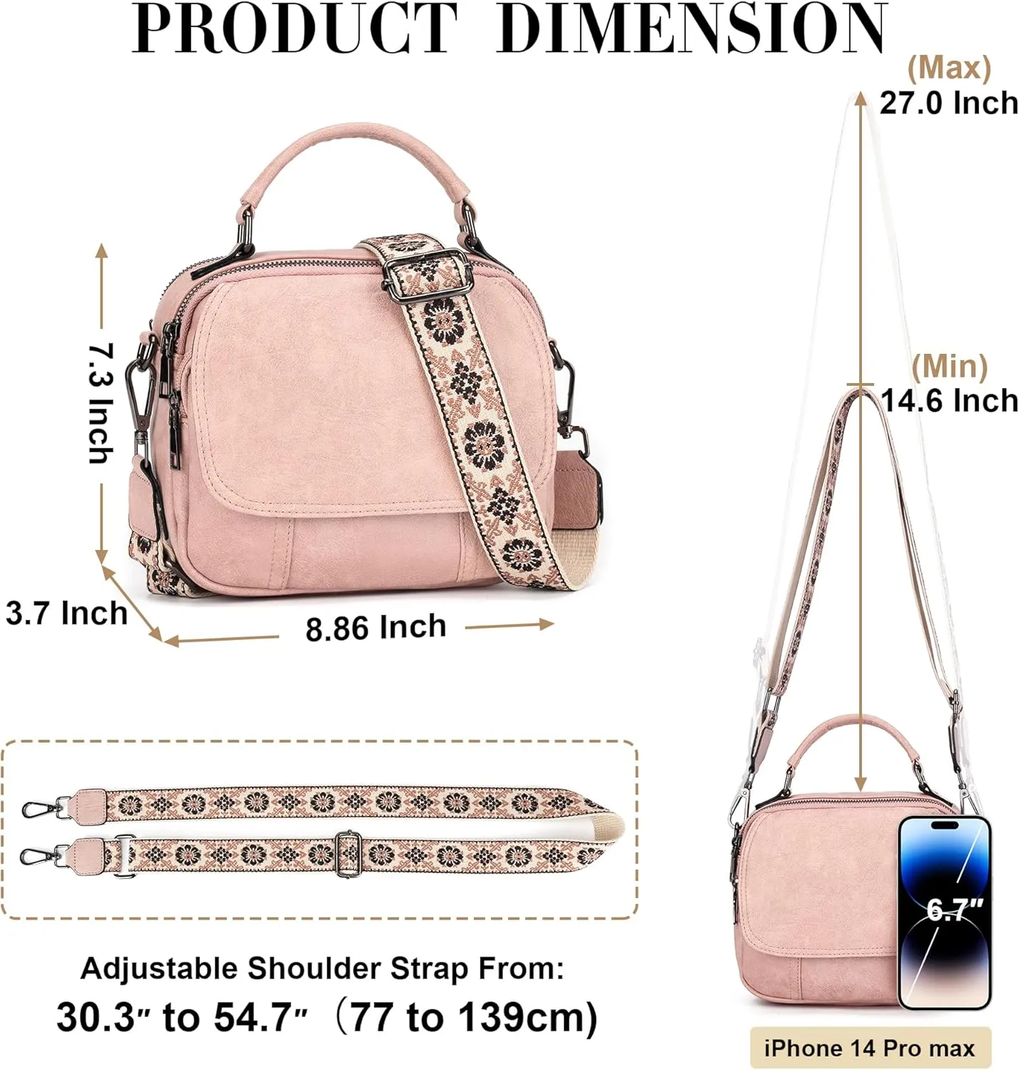 OPAGE Small Crossbody Bags for Women Trendy, Soft PU Leather Womens Crossbody Purse Shoulder Handbags