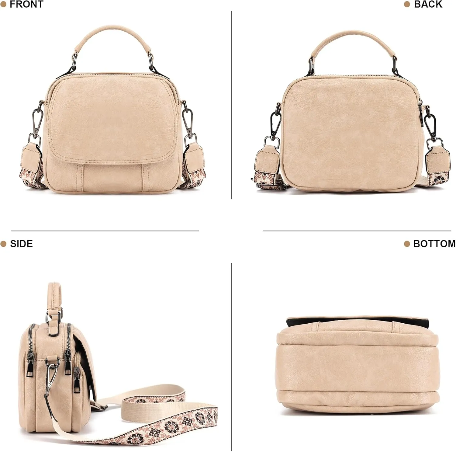 OPAGE Small Crossbody Bags for Women Trendy, Soft PU Leather Womens Crossbody Purse Shoulder Handbags