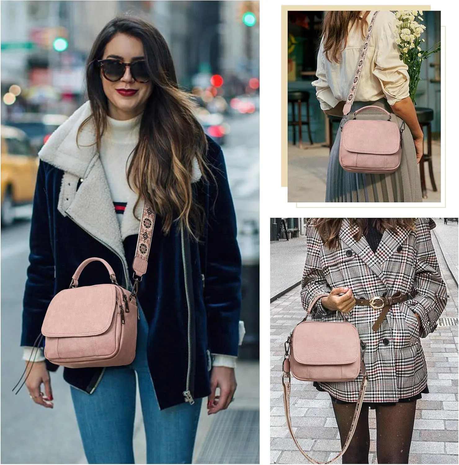 OPAGE Small Crossbody Bags for Women Trendy, Soft PU Leather Womens Crossbody Purse Shoulder Handbags