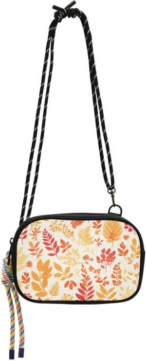 Orange Red Fern Womens Cross Body Bag Comfort Handbag with Credit Card Slots for for Men Hiking