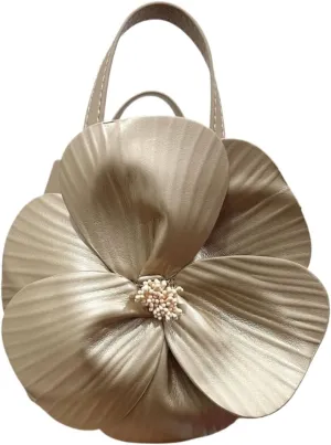 Orchid Flower Purse for Women Floral Evening Clutch Mini Tote Wedding Purse with Chain Vacation