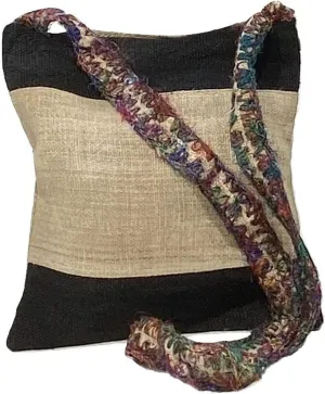 Original Collections Hemp Crossbody Shoulder Bag with Recycled Silk Strap - Small