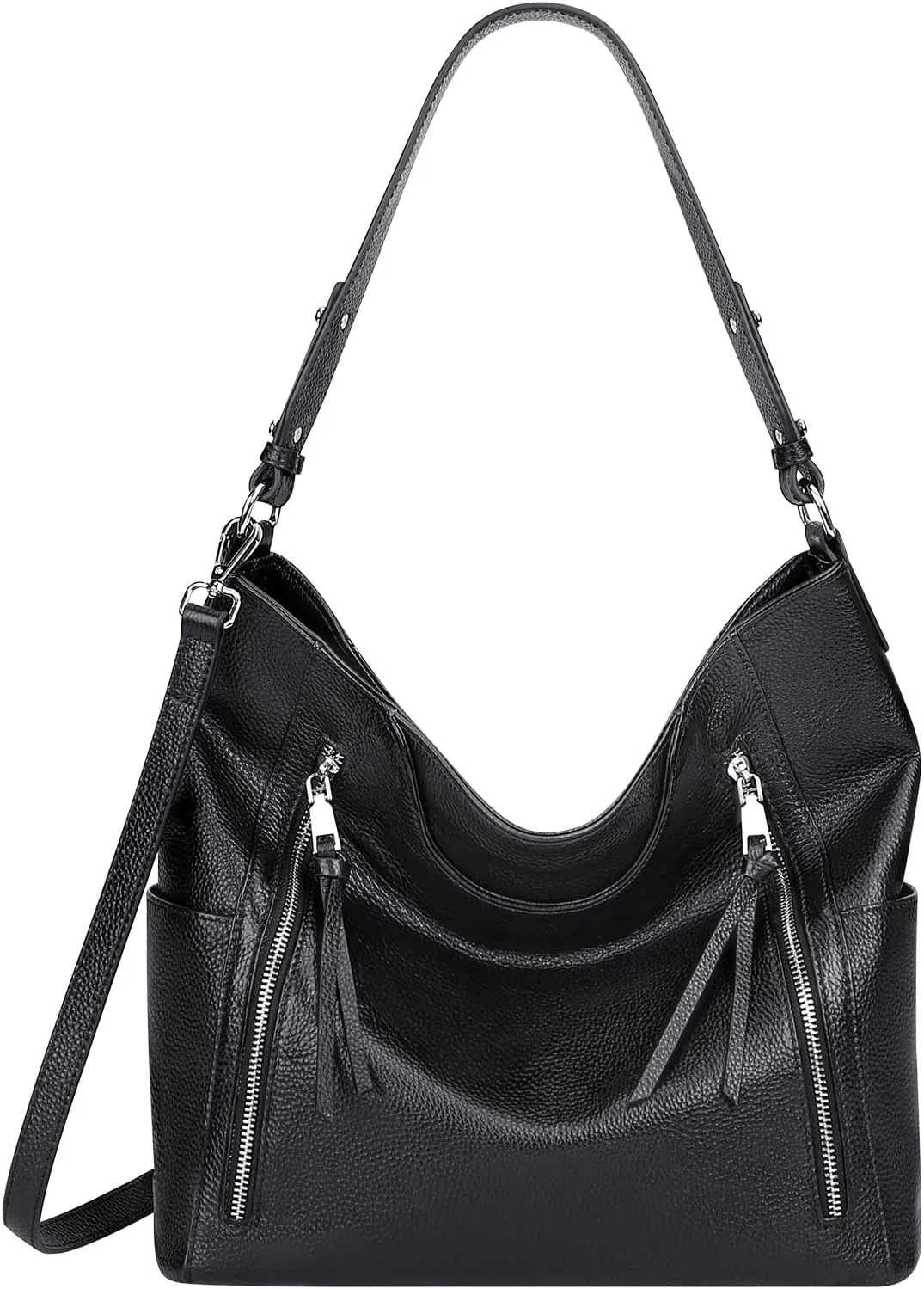 Over Earth Genuine Leather Hobo Bags for Women Soft Purses and Handbag Ladies Casual Shoulder Bag