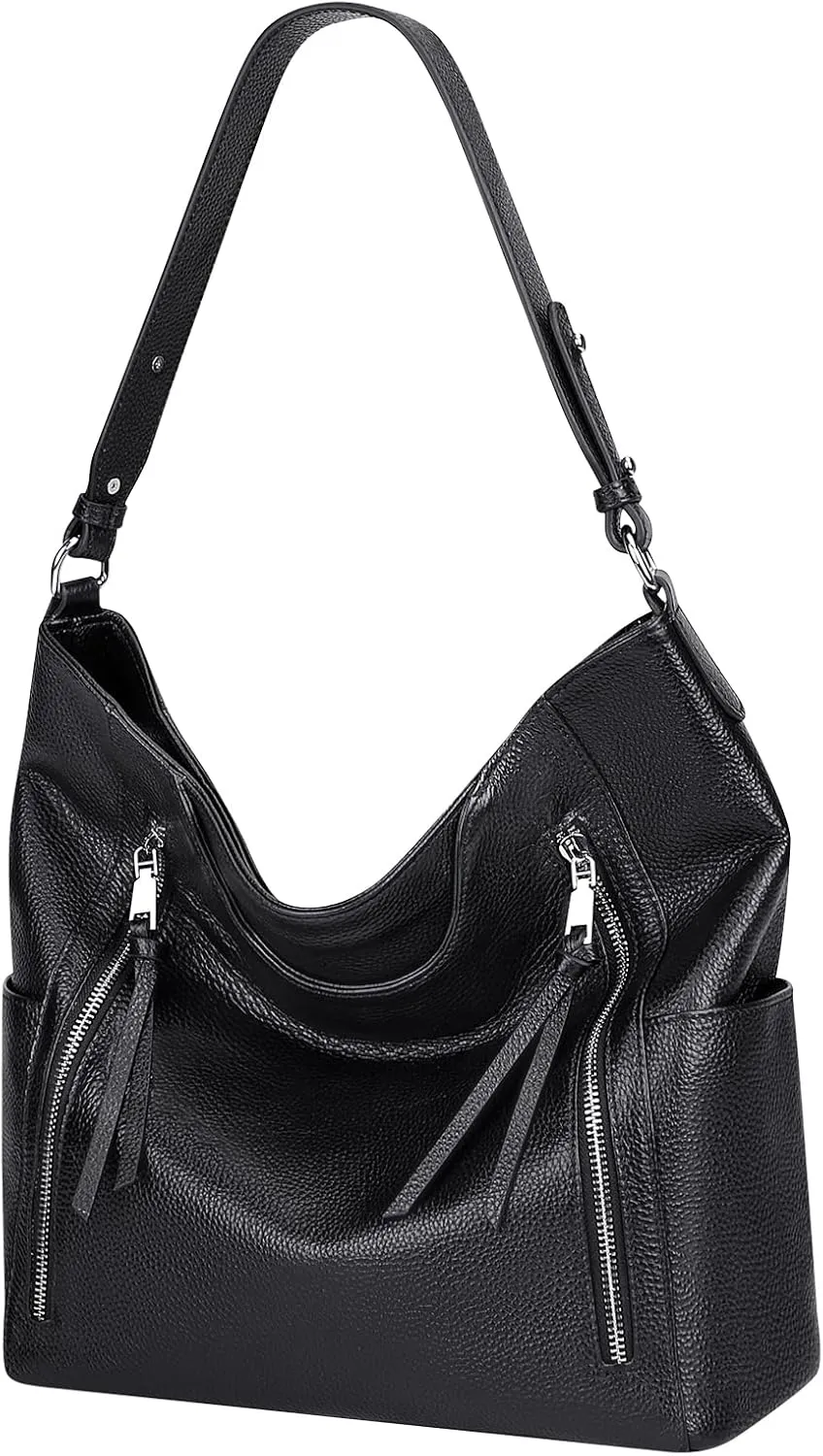 Over Earth Genuine Leather Hobo Bags for Women Soft Purses and Handbag Ladies Casual Shoulder Bag