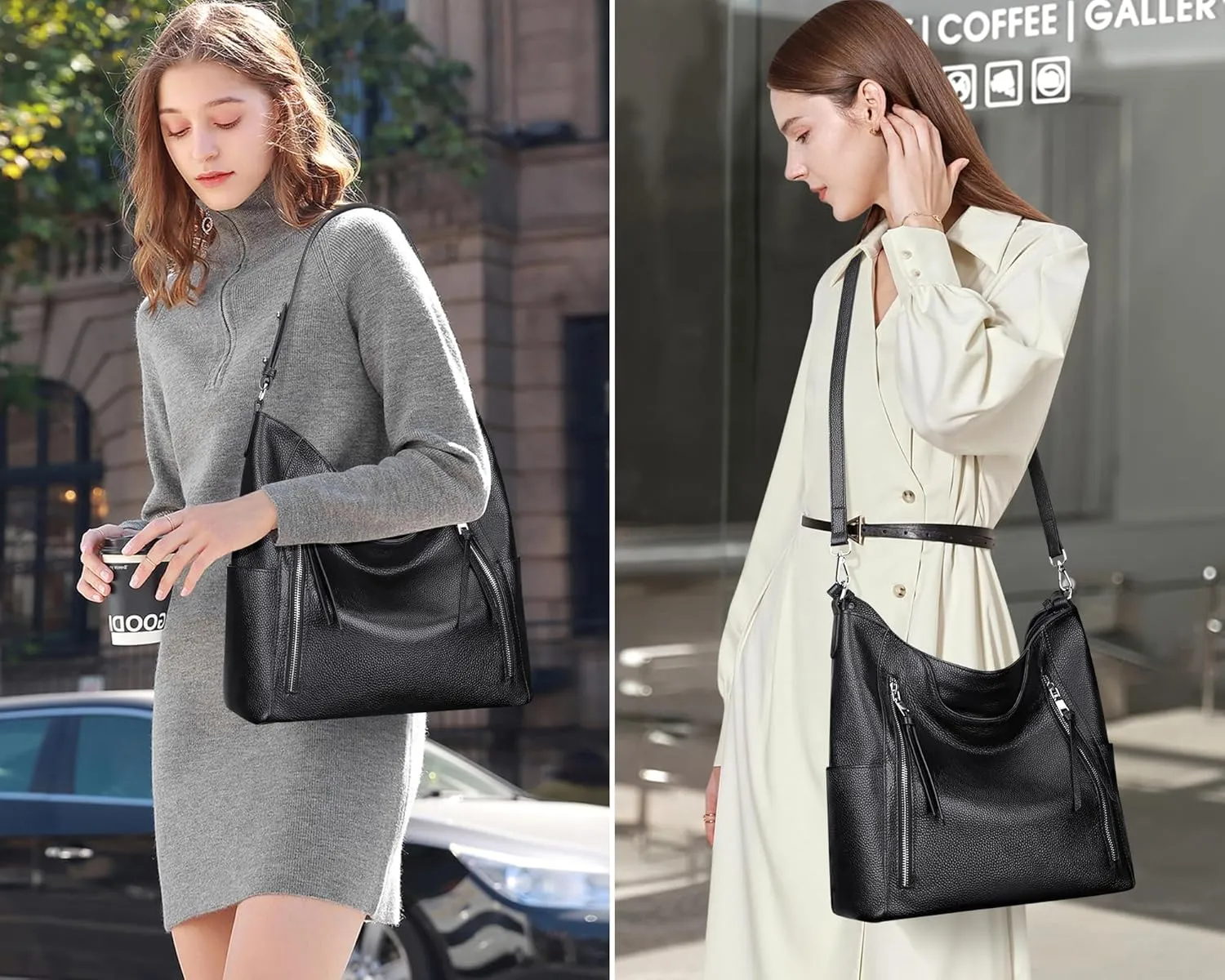 Over Earth Genuine Leather Hobo Bags for Women Soft Purses and Handbag Ladies Casual Shoulder Bag