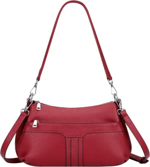Over Earth Leather Hobo Handbags for Women Soft Ladies Shoulder Purses Small Casual Crossbody Bags