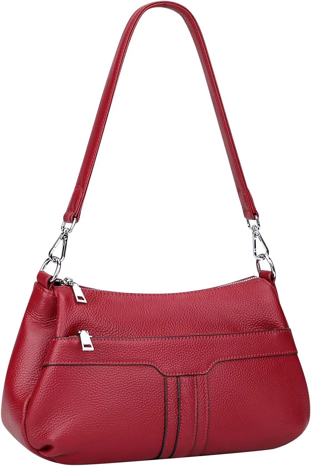 Over Earth Leather Hobo Handbags for Women Soft Ladies Shoulder Purses Small Casual Crossbody Bags