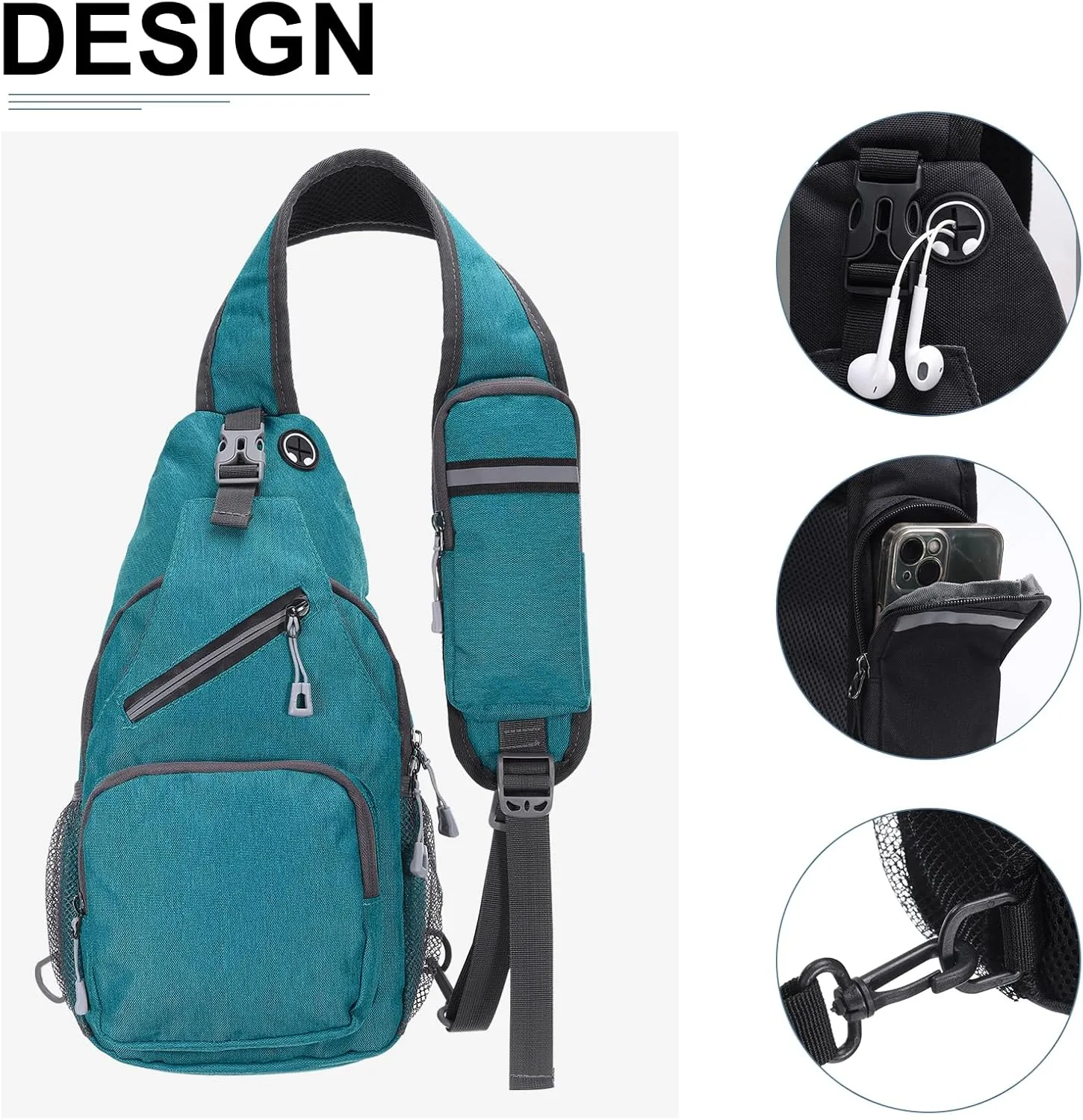 Oxford Small Sling Bag - Crossbody Backpack Casual Packs with Headphone Jack