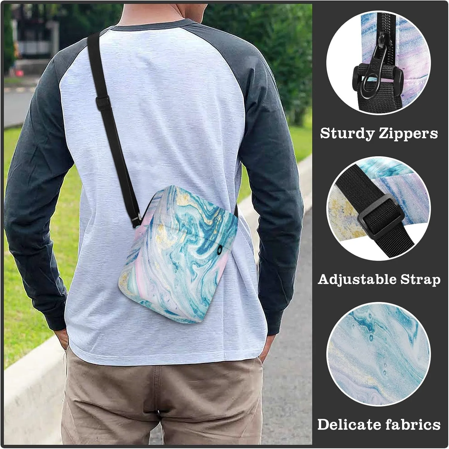 Oyihfvs Messenger Bag, Men's Crossbody Bag, Women's Crossbody Bag with Adjustable Strap