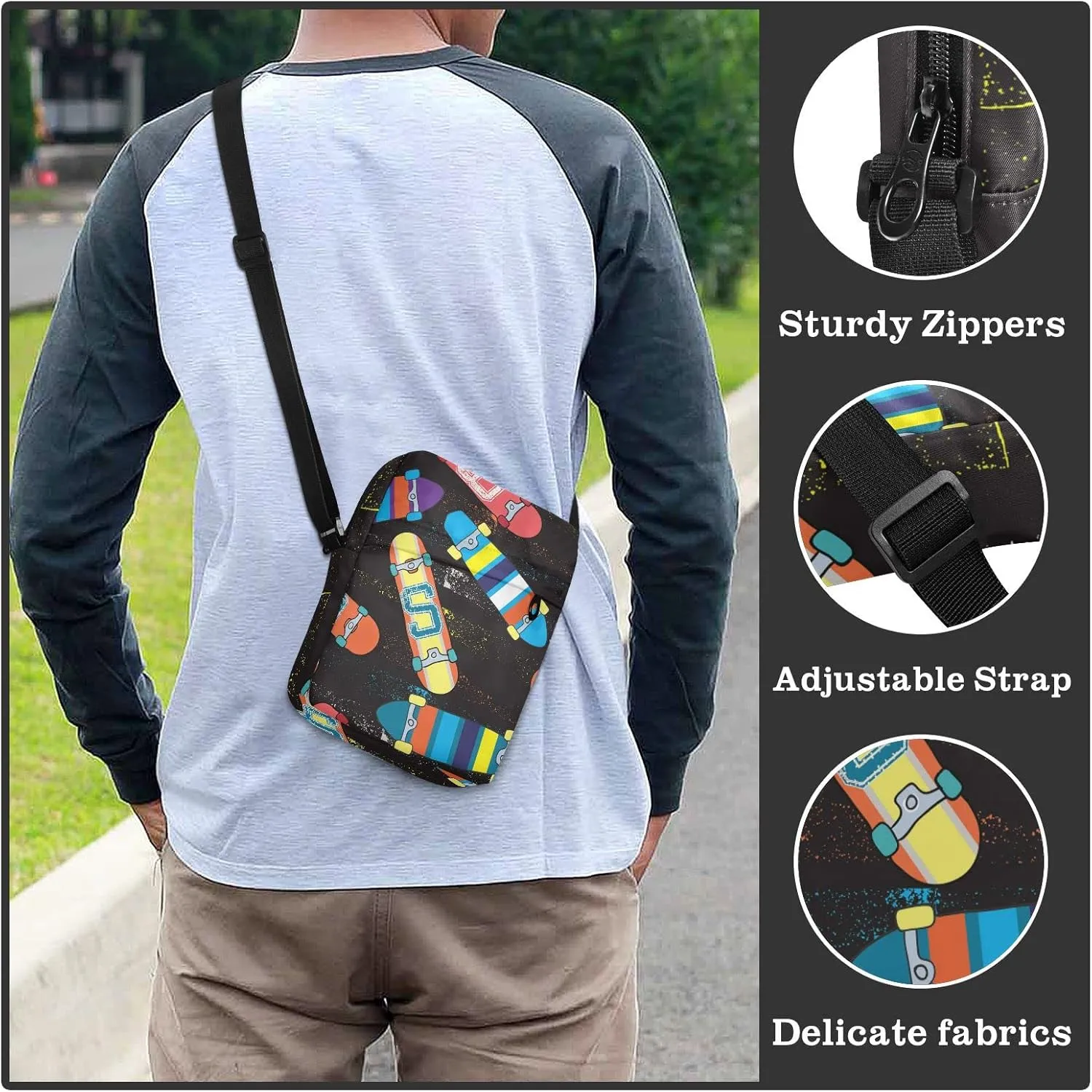 Oyihfvs Messenger Bag, Men's Crossbody Bag, Women's Crossbody Bag with Adjustable Strap