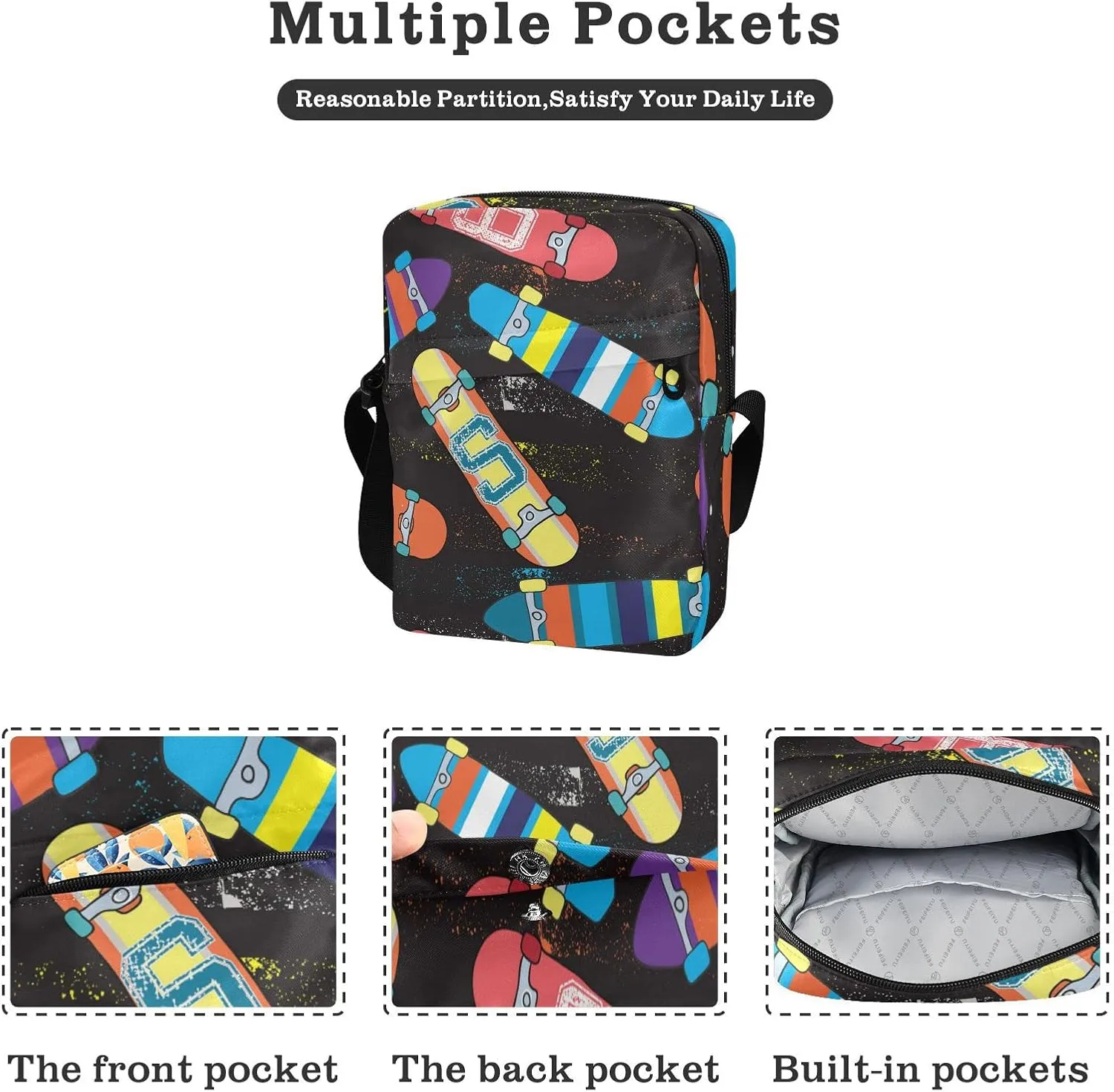 Oyihfvs Messenger Bag, Men's Crossbody Bag, Women's Crossbody Bag with Adjustable Strap