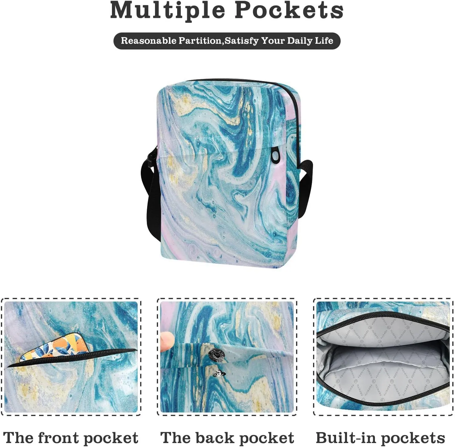 Oyihfvs Messenger Bag, Men's Crossbody Bag, Women's Crossbody Bag with Adjustable Strap