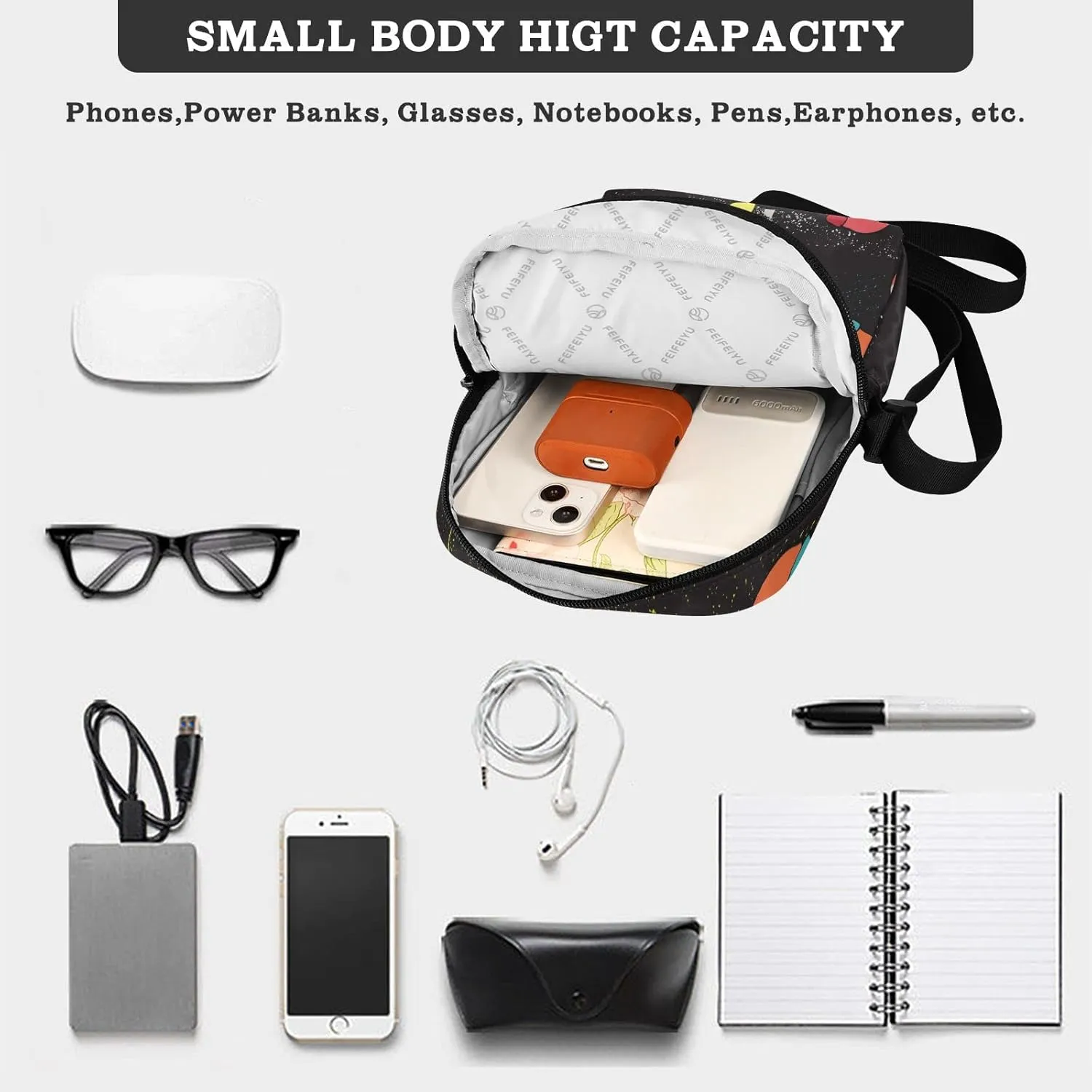 Oyihfvs Messenger Bag, Men's Crossbody Bag, Women's Crossbody Bag with Adjustable Strap