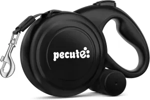 Pecute 32ft Retractable Dog Leash with Reflective Strips, 360° Tangle-Free, One-Button Control & Sturdiness Nylon Material, Long Leash Retractable with Poop Bag Holder for Medium Large Dog