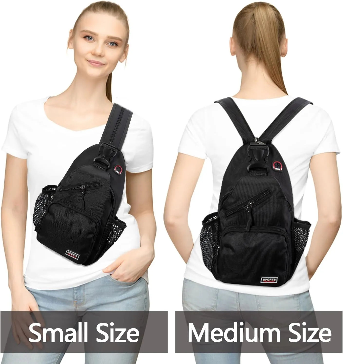 Peicees Convertible Sling Bag for Men Women Waterproof Sling Backpack Crossbody Shoulder Bag For Travel Hiking Cycling