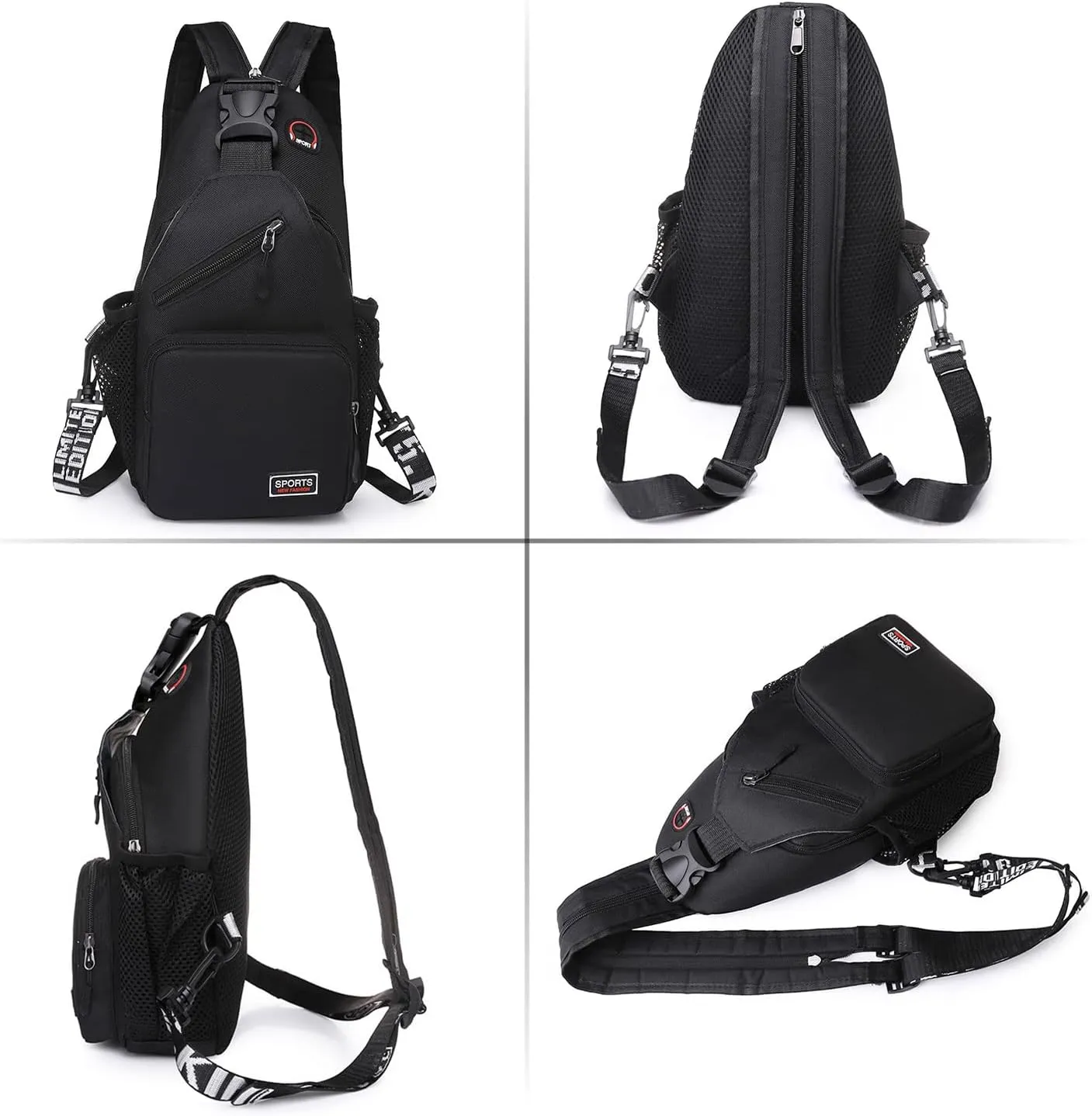 Peicees Convertible Sling Bag for Men Women Waterproof Sling Backpack Crossbody Shoulder Bag For Travel Hiking Cycling