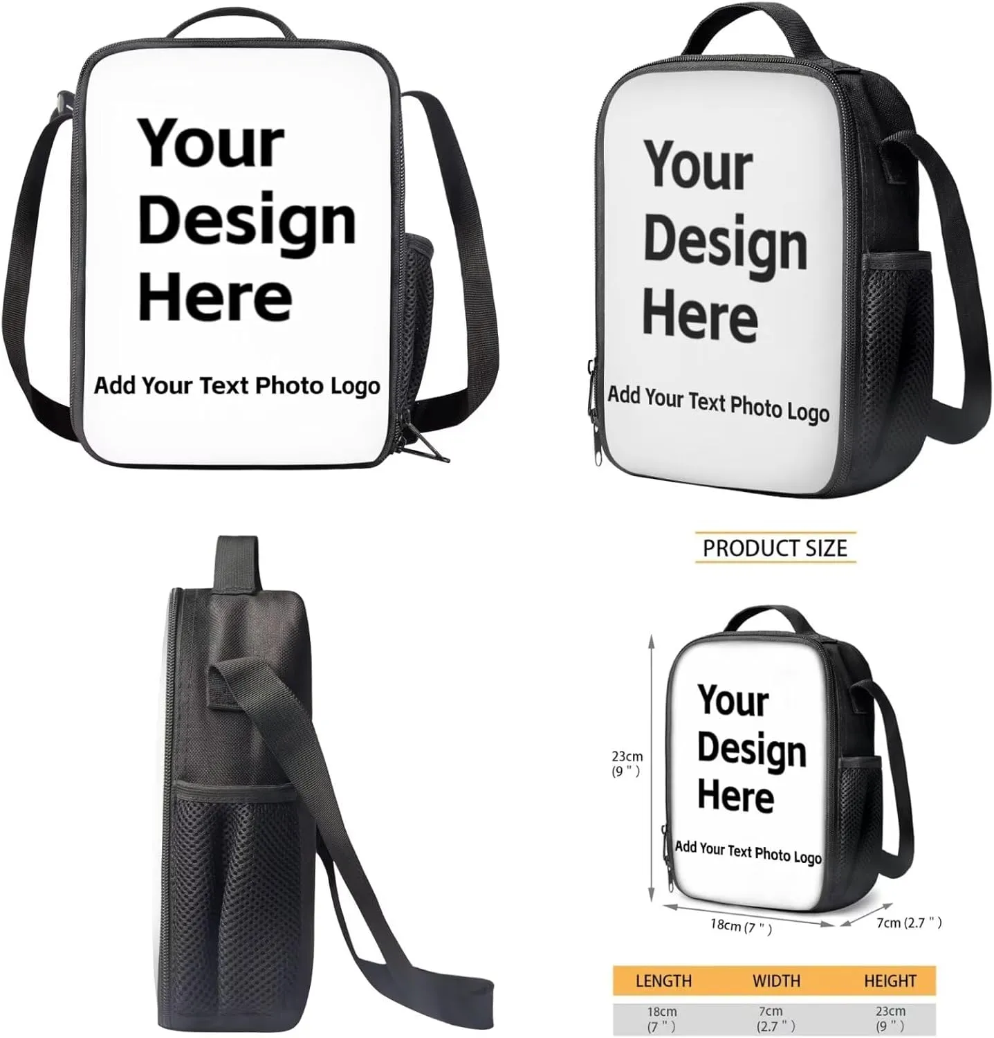 Personalized Custom Backpack and Lunchbox Set for Teen Girls Boys Big Capacity 3 in 1 School Bags Set for Student Kids for Primary Elementary Middle School Preschool Bookbag with Name Photo