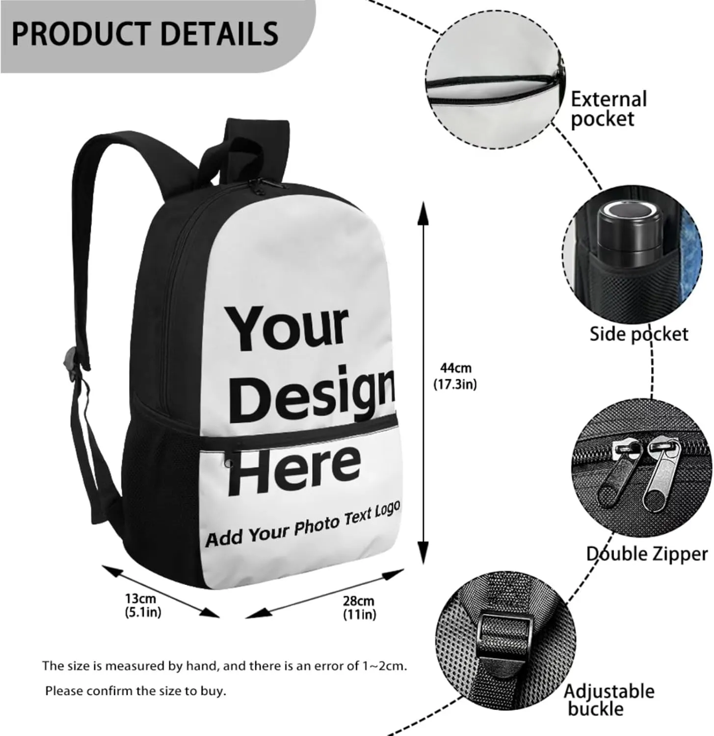 Personalized Custom Backpack and Lunchbox Set for Teen Girls Boys Big Capacity 3 in 1 School Bags Set for Student Kids for Primary Elementary Middle School Preschool Bookbag with Name Photo