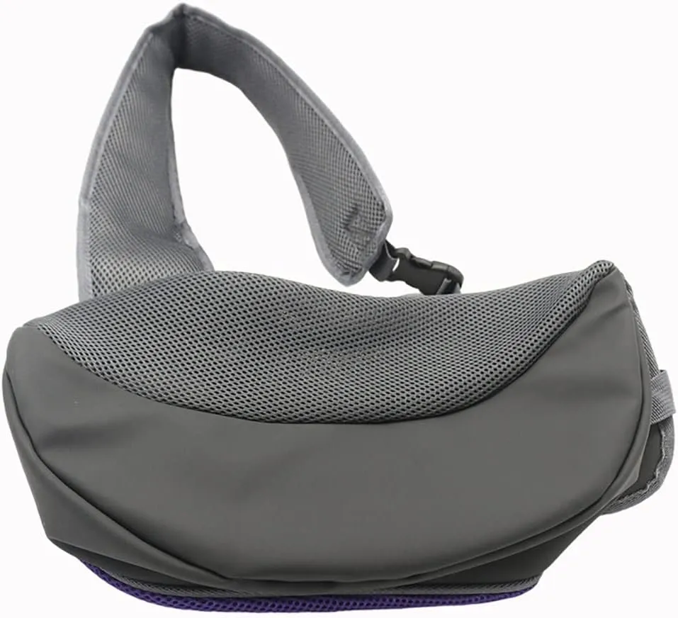 Pet Dog Sling Carrier, Breathable Mesh Portable Travel Safe Pet Sling Shoulder Bag Carrier with Adjustable Non-Slip Shoulder Strap for Small Dogs Cats Puppy (Small, Black)