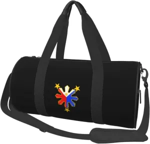 Philippines Pride Star Flag Convertible Garment Bag with Shoulder Strap, Carry on Garment Duffel Bag for Men Women - Rolling Foldable for Travel Luggage Bags (Black)