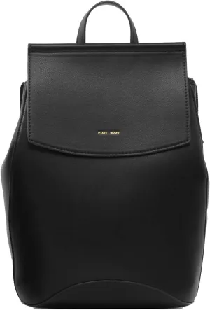 Pixie Mood Women's Soft Vegan Leather Multipurpose Mini Backpack with Adjustable Straps (Black)
